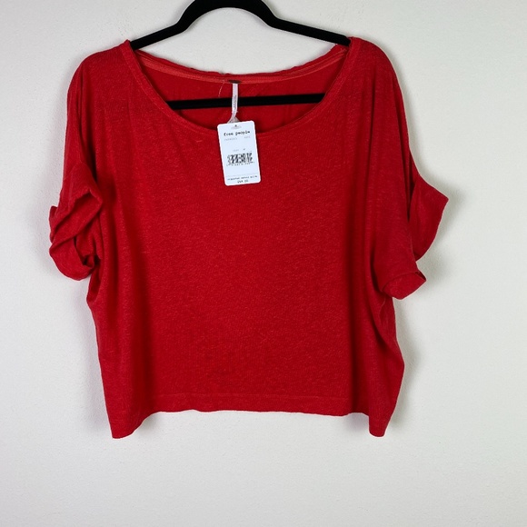 Free People Sweet Surprise Linen Blend Tee - Picture 3 of 9